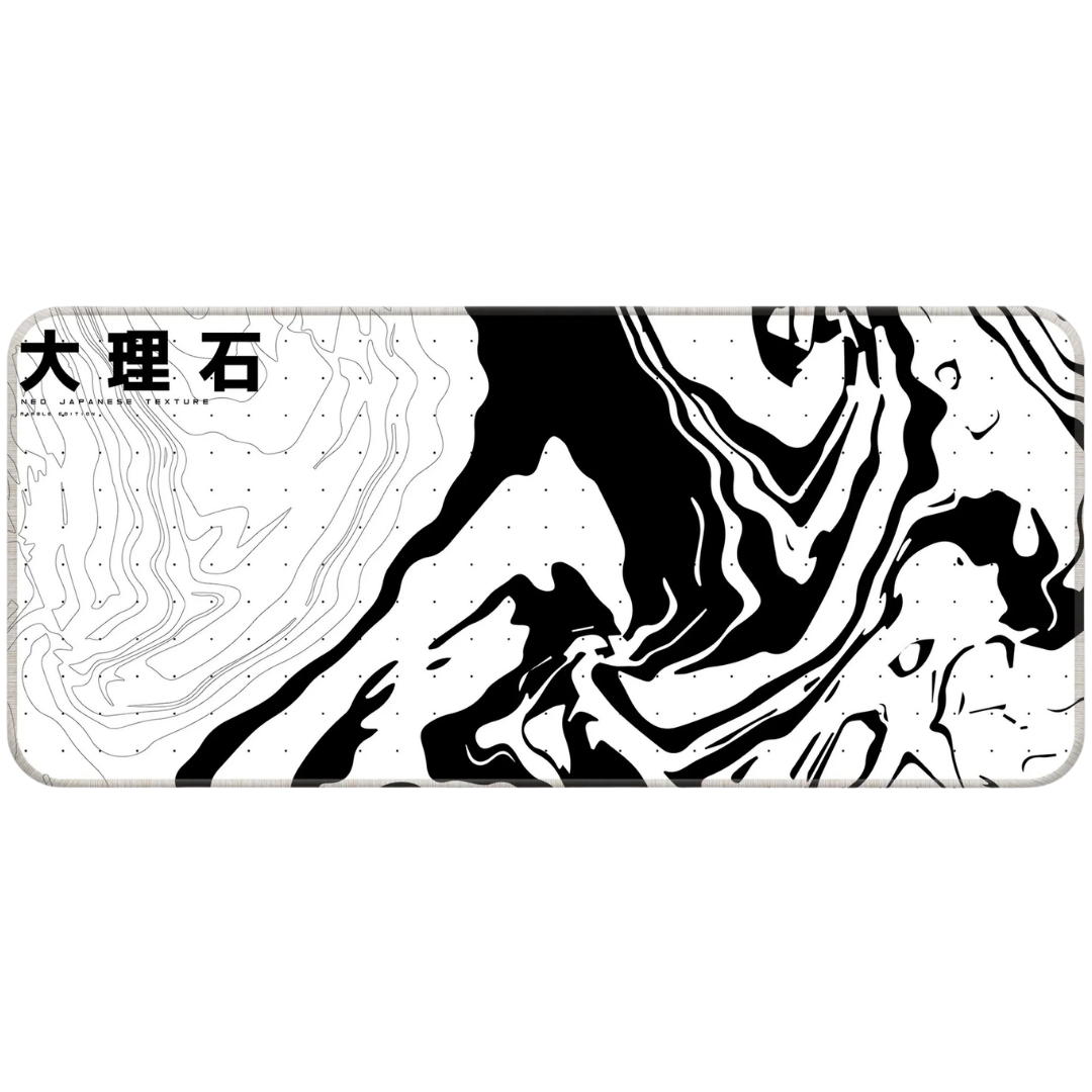 White and black abstract gaming mousepad neo tokyo style.