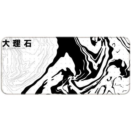 White and black abstract gaming mousepad neo tokyo style.